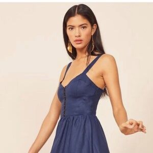 Reformation Dolci Blue Midi Dress